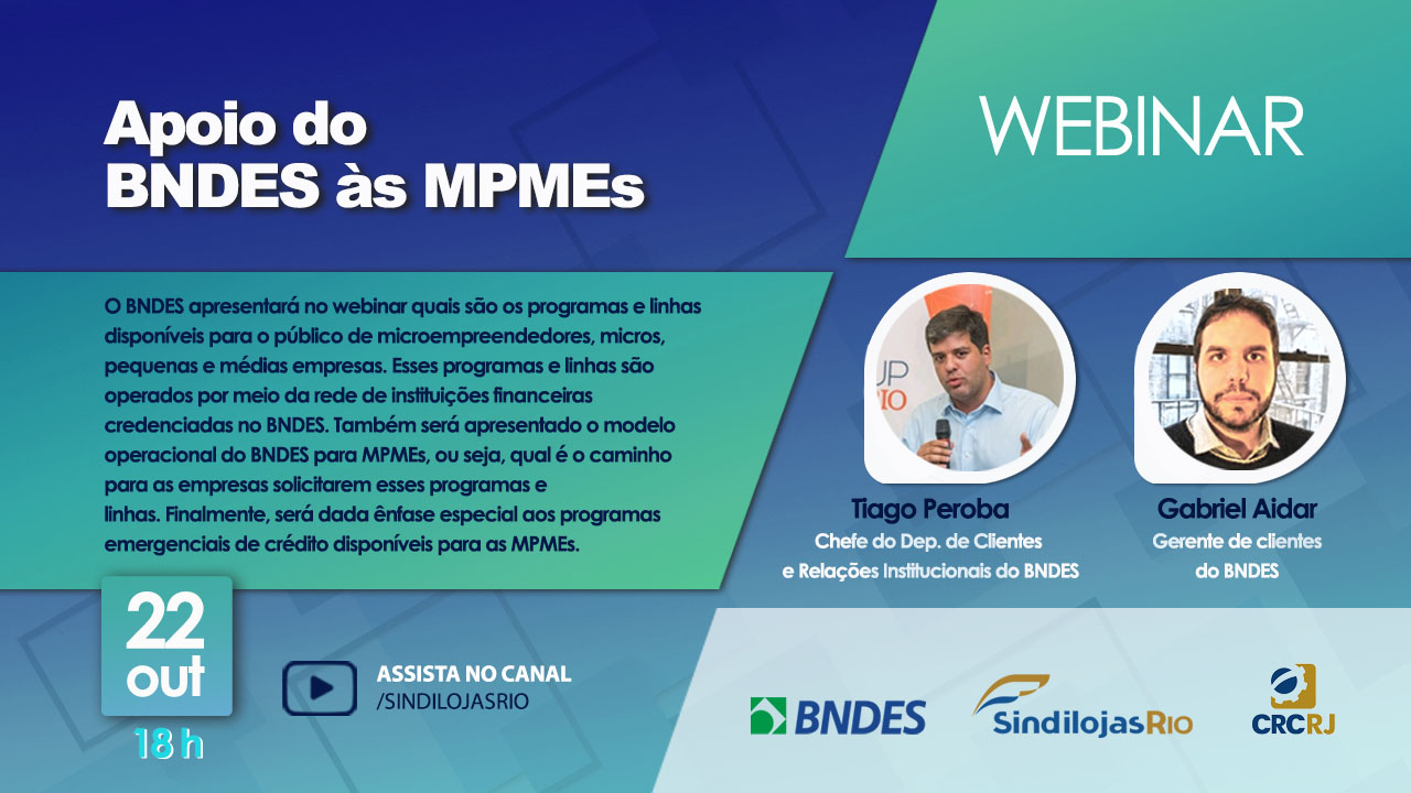 Read more about the article SindilojasRio e BNDES apresentam webinar sobre Crédito