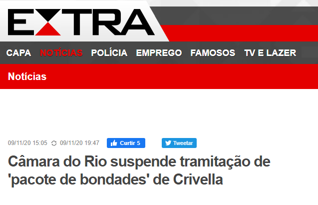 Leia mais sobre o artigo Câmara do Rio suspende tramitação de ‘pacote de bondades’ de Crivella