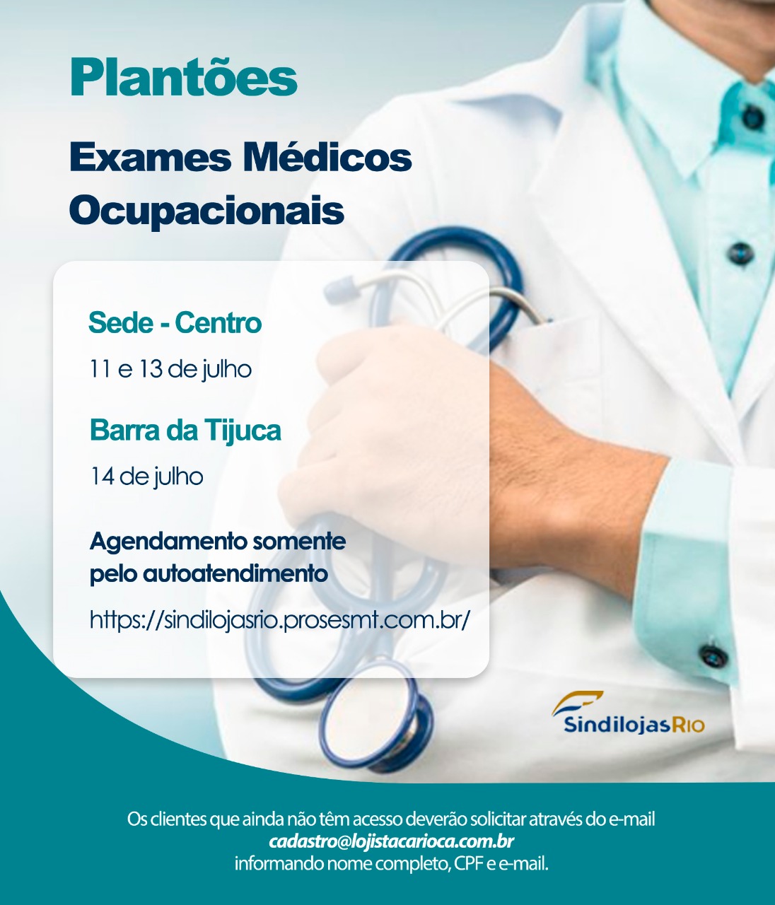 Você está visualizando atualmente Próximos plantões de exames médicos ocupacionais