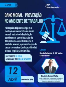 Leia mais sobre o artigo Curso: Dano Moral – Prevenção no ambiente de trabalho