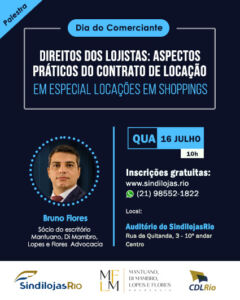 Leia mais sobre o artigo Palestra gratuita: Locação comercial – Aspectos práticos e direitos dos lojistas